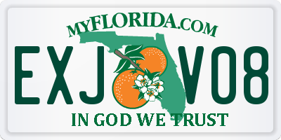 FL license plate EXJV08