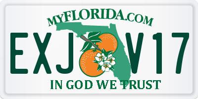 FL license plate EXJV17
