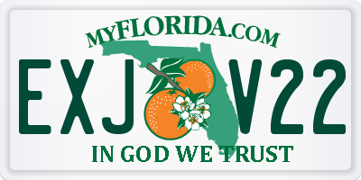 FL license plate EXJV22