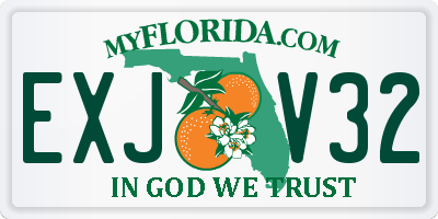 FL license plate EXJV32