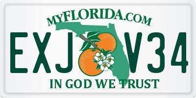 FL license plate EXJV34