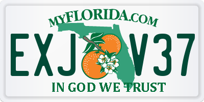FL license plate EXJV37