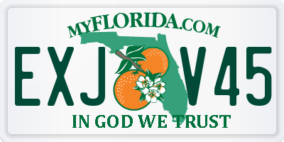 FL license plate EXJV45