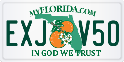 FL license plate EXJV50