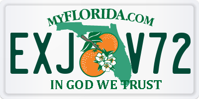 FL license plate EXJV72