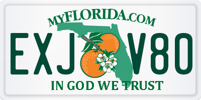 FL license plate EXJV80