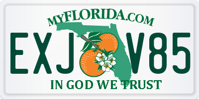 FL license plate EXJV85