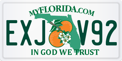 FL license plate EXJV92