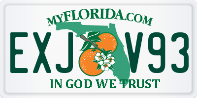 FL license plate EXJV93