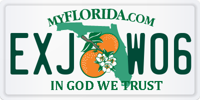 FL license plate EXJW06