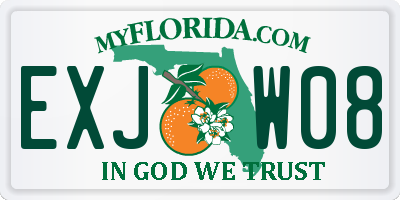 FL license plate EXJW08