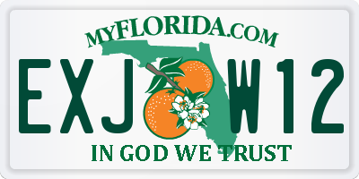 FL license plate EXJW12