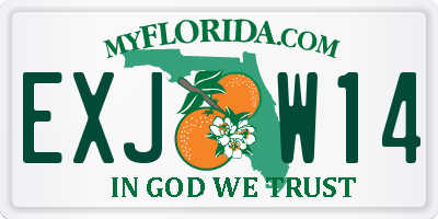 FL license plate EXJW14