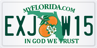 FL license plate EXJW15