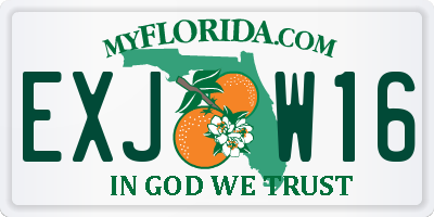 FL license plate EXJW16