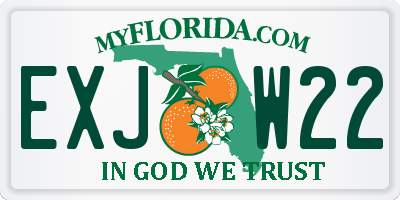 FL license plate EXJW22