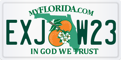 FL license plate EXJW23