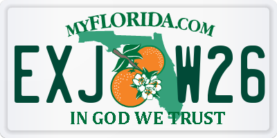 FL license plate EXJW26