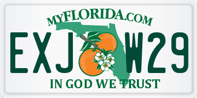 FL license plate EXJW29