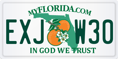 FL license plate EXJW30