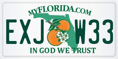FL license plate EXJW33