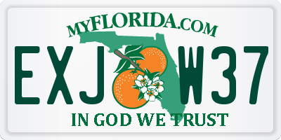 FL license plate EXJW37