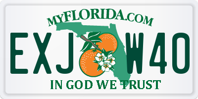 FL license plate EXJW40
