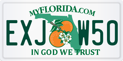 FL license plate EXJW50