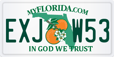 FL license plate EXJW53