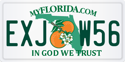 FL license plate EXJW56