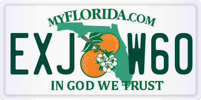 FL license plate EXJW60