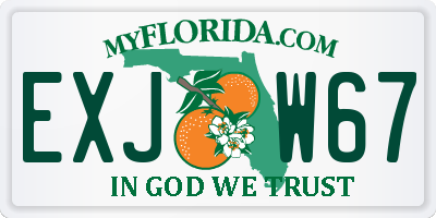 FL license plate EXJW67