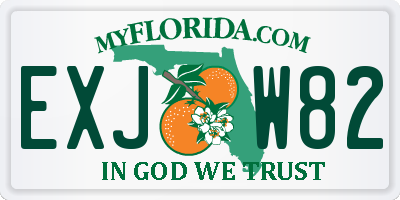 FL license plate EXJW82