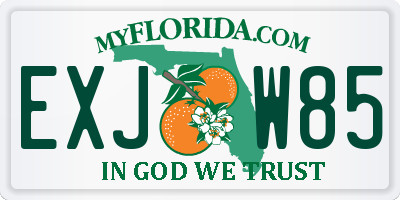 FL license plate EXJW85