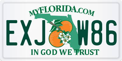 FL license plate EXJW86