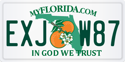 FL license plate EXJW87