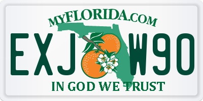 FL license plate EXJW90
