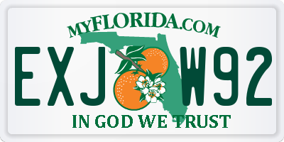 FL license plate EXJW92