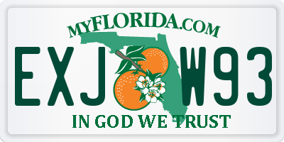 FL license plate EXJW93