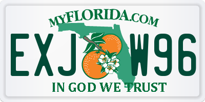 FL license plate EXJW96