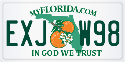 FL license plate EXJW98