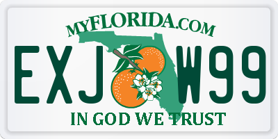FL license plate EXJW99