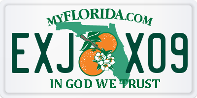 FL license plate EXJX09