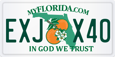FL license plate EXJX40