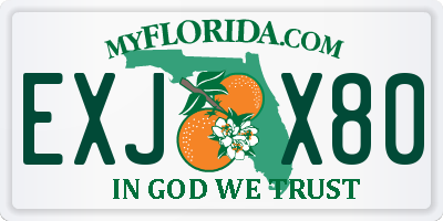 FL license plate EXJX80
