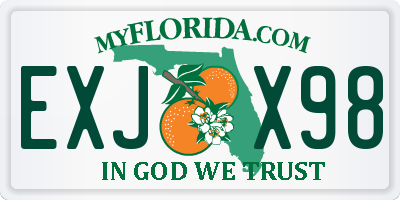 FL license plate EXJX98