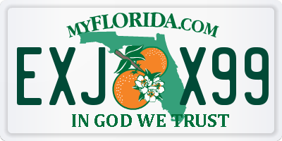 FL license plate EXJX99