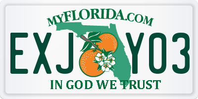 FL license plate EXJY03