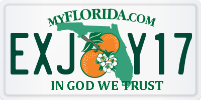 FL license plate EXJY17