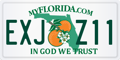 FL license plate EXJZ11